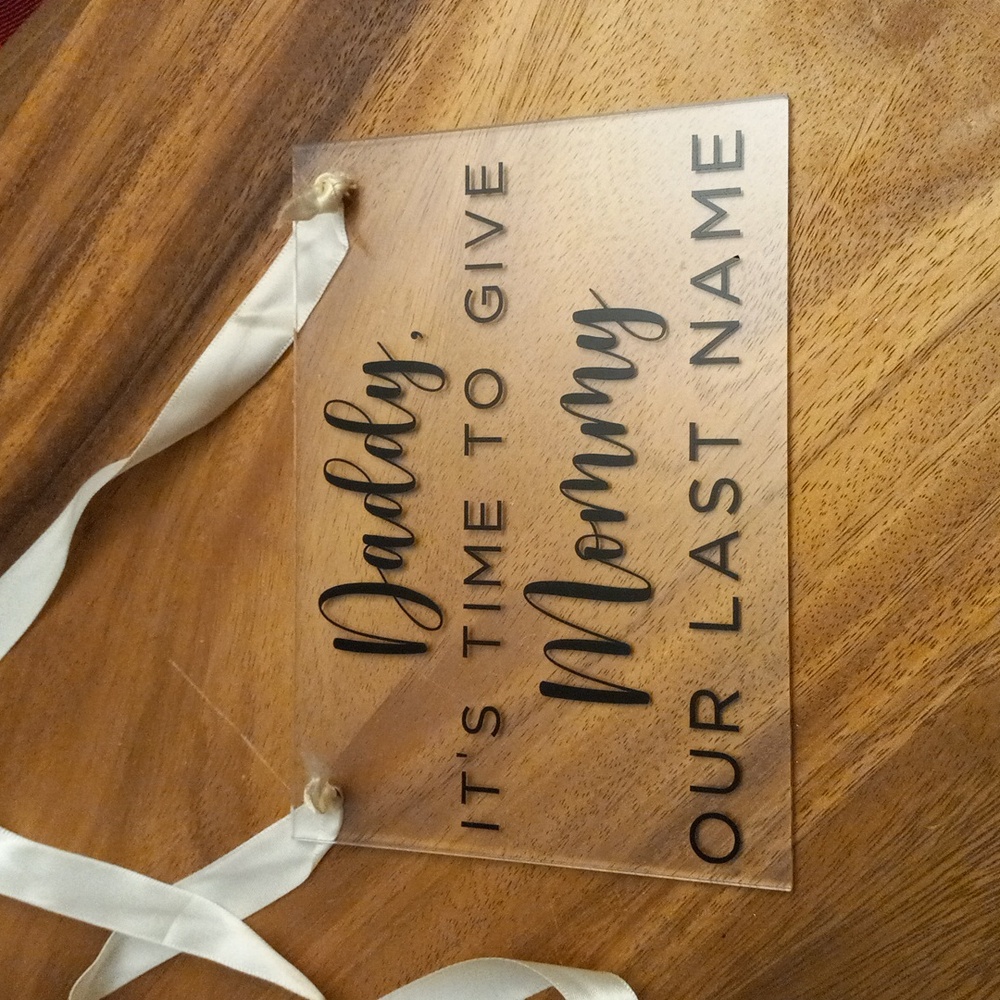 Flower Girl Wedding Sign Mommy Daughter Marriage